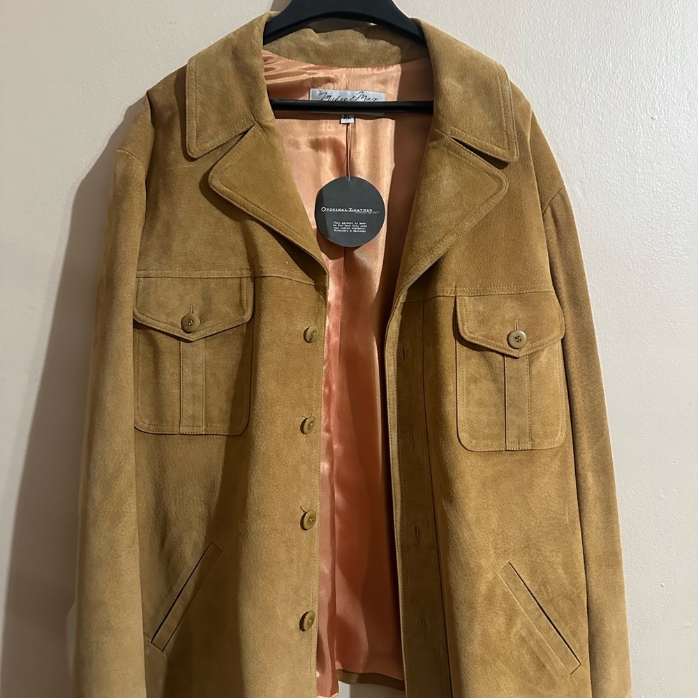 Michael Max Tan Suede Shirt Jacket